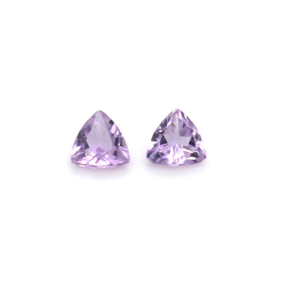 2 Pcs Trillion Beautiful Amethyst Gemstone