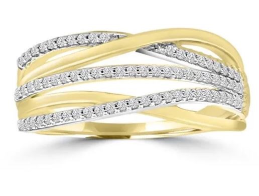 9K Yellow GOLD 0.18CT HI I1 DIAMOND RING