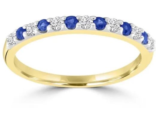 9K Yellow GOLD 0.15CT HI I1 DIAMOND EMERALD RNG