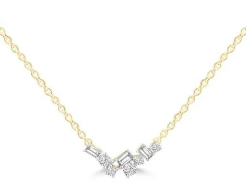 9K YELLOW GOLD 0.05CT HI I1 DIAMOND NECKLACE 40-50