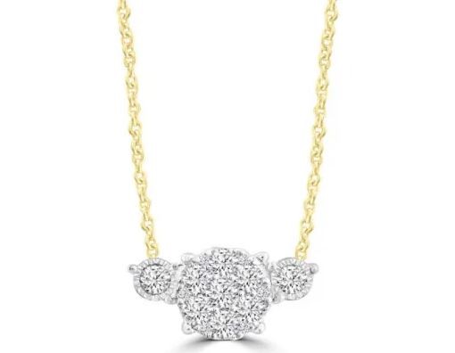 9K WHITE GOLD 0.25CT HI I1 DIAMOND NECKLACE 40-50cm