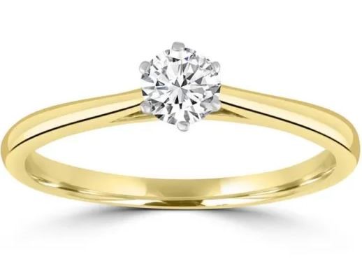 9K Yellow GOLD 0.25CT HI I1 DIAMOND RING