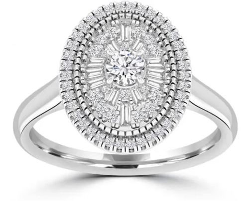9K WHITE GOLD 0.50ct HI I1 DIAMOND RING