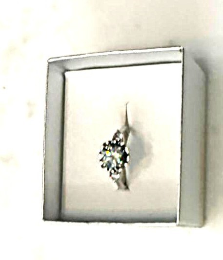 925 Silver Adjustable Ring with 2.00ct Turquoise Moissanite, GRA Cert