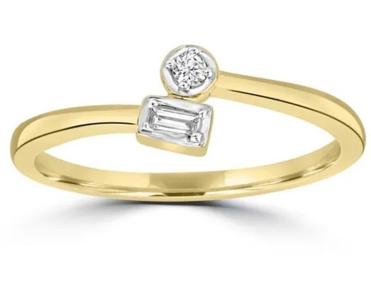 9K Yellow GOLD 0.05CT HI I1 DIAMOND RING