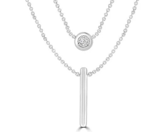 9K WHITE GOLD 0.10CT HI I1 DIAMOND NECKLACE 40-45
