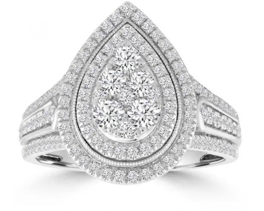 DSO 18K WHITE GOLD 1.00CT HI I1 DIAMOND RING