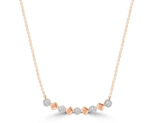 9K ROSE GOLD 0.15CT HI I1 DIAMOND NECKLACE 40+5cm