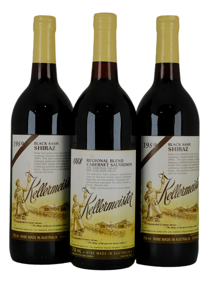 Kellermeister Black Sash Shiraz 1988/1989 (3x 750mL)