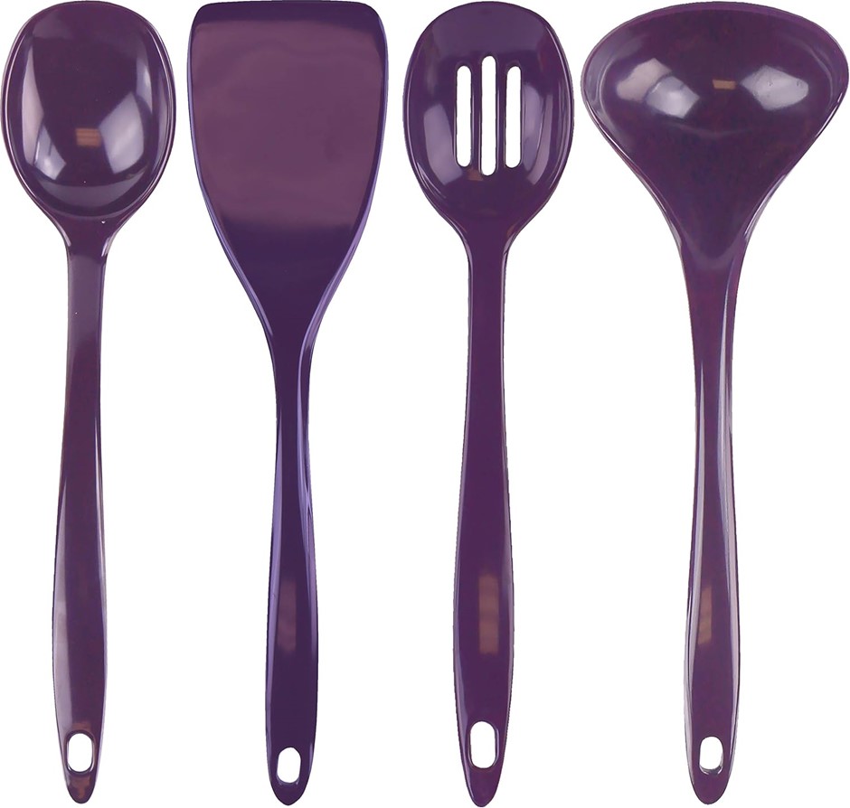 RESTON LLOYD Calypso Basics by Melamine Utensil Set, 4-Piece, Plum