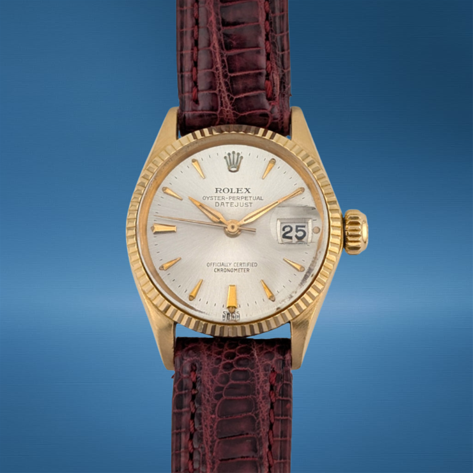 Rolex 6517 Oyster Perpetual Lady Date 18k 25mm 1963 WxO