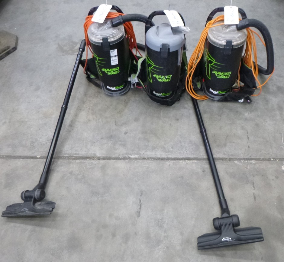 Qty 3 x Rapid Vac MKII BackPack Vacuum Cleaners