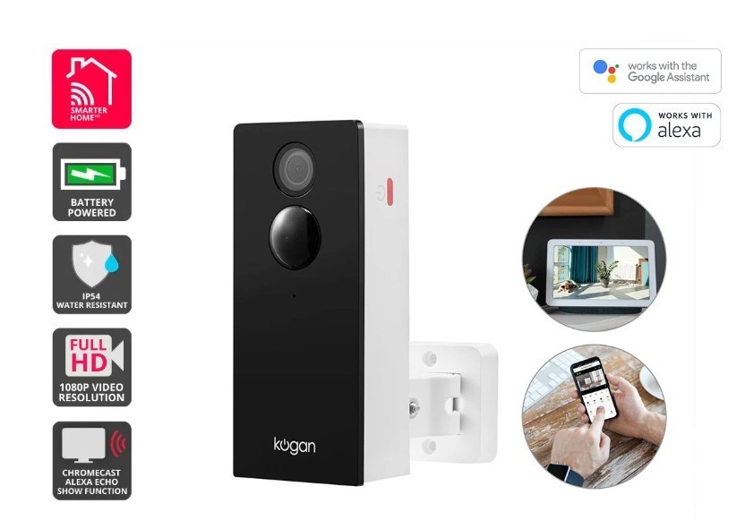 KOGAN SmarterHome Outdoor Battery Powered Wireless Security Smart Camera.