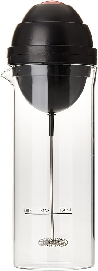 3 x LEAF & BEAN Electronic Milk Frother with Glass Jug, Clear/Black.