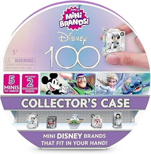 3 X MINI BRANDS Disney 100 Platinum Collector's Case by ZURU with 2 Exclusi