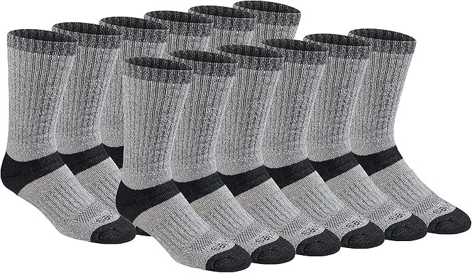 12 Pairs x DICKIES Men's Dri-Tech Wool Blend Crew Performance Outdoor Mid-W