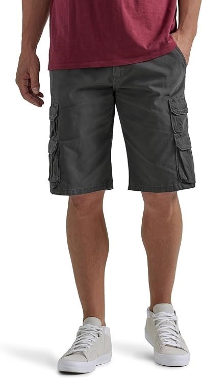 WRANGLER AUTHENTICS Men's Cargo Shorts, Size 36, Anthracite Twill, ZM6BSAH.