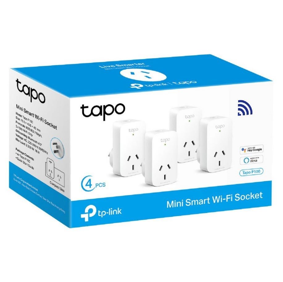 TP-LINK TAPO Pack of 4pc Mini Smart Wi-Fi Plug, Model TAPO-P100. Buyers No
