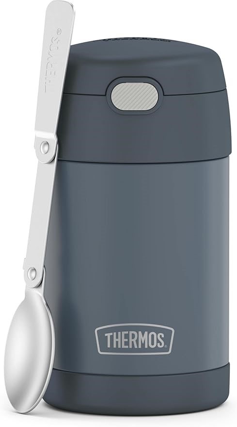 THERMOS FUNTAINER Stainless Steel 16 Ounce Kids Food Jar with Folding Spoon
