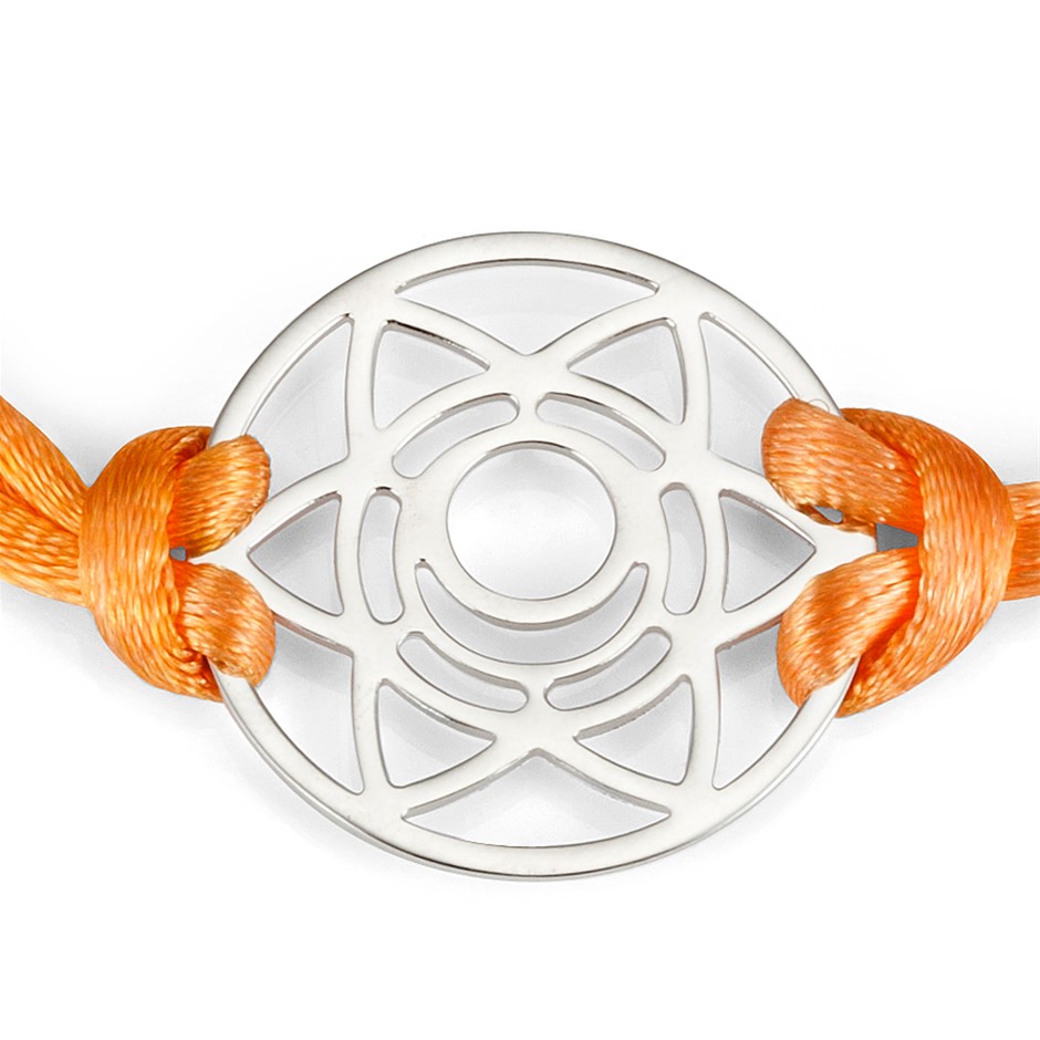 Solid 925 Sterling Silver Chakra Bracelet - Sacral Chakra