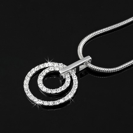 Solid 925 Sterling Silver Eternity Pendant Featuring Crystals by Swarovski®