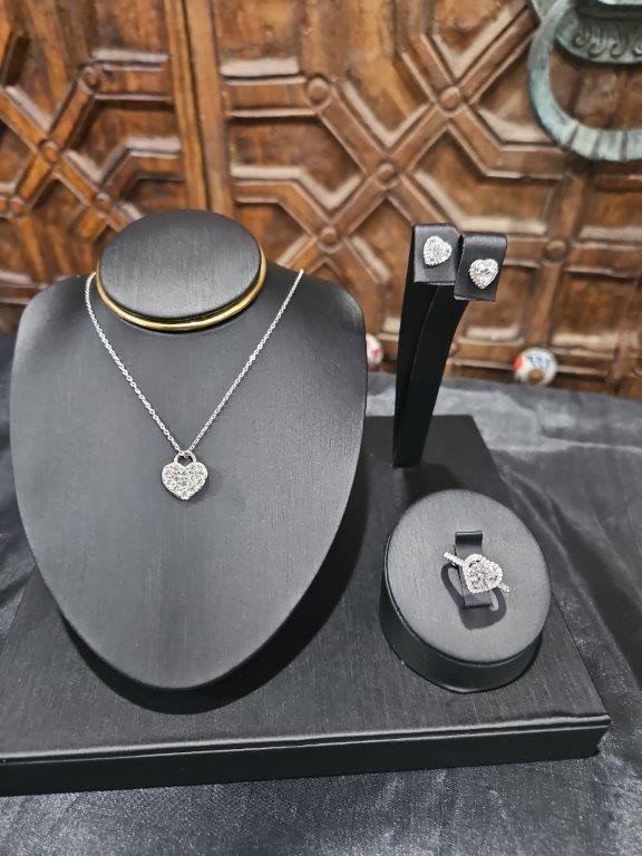 Set Necklace & Ring & Earring Moissanite Stones-GRA-Black Friday Sales