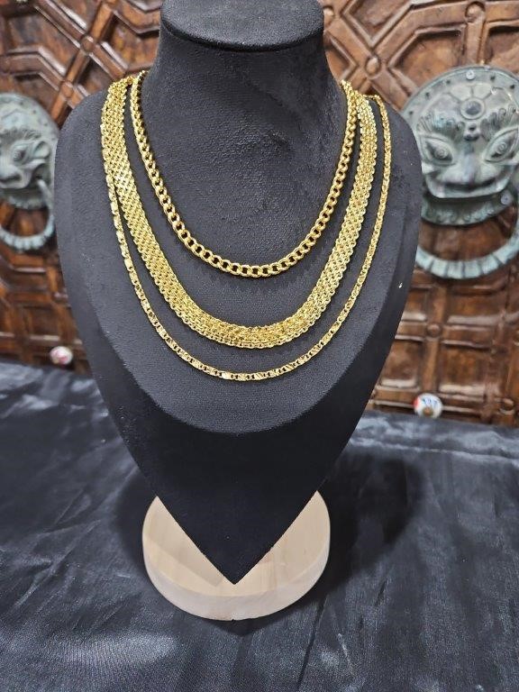 3pcs x 22KGold-filled/Italy Stamped Yellow Gold Filled Chain -clearance