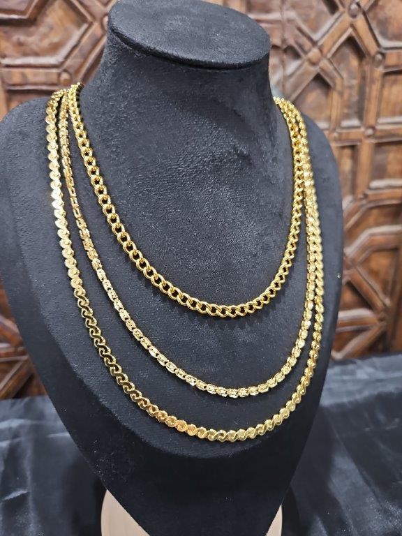 3pcs x 22KGold-filled/Italy Stamped Yellow Gold Filled Chain -clearance