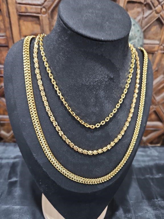 3pcsX 22KGold-filled/Italy Stamped Yellow Gold Filled Chain -clearance sale