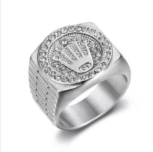 Italy 925 Silver Rolex Symbol Hip Hop Ring (stamps)-11US