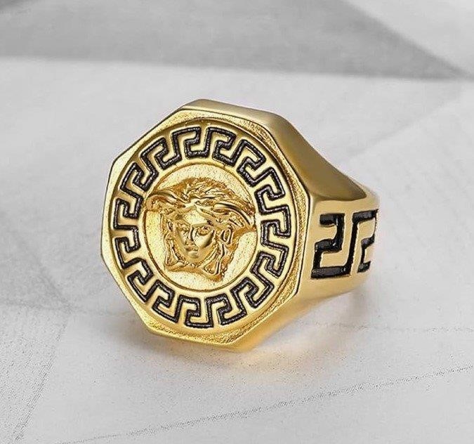 Italy 925 Silver Medusa Head Ring (stamps)-11 US