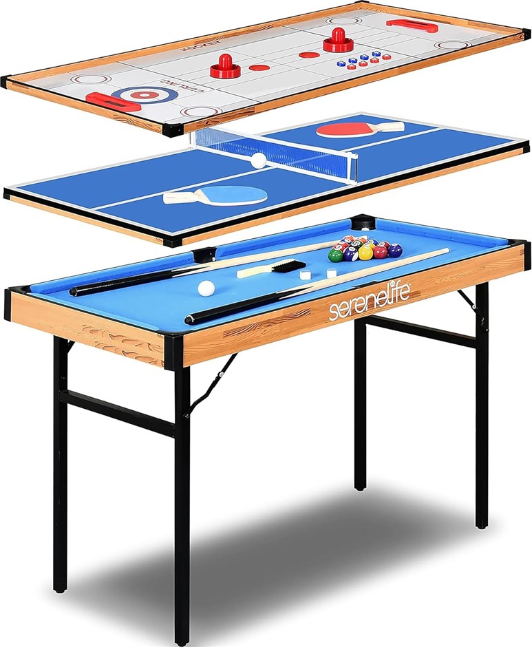 SERENELIFE 4-in-1 Multi Games Table, Folding Portable Game Table.
