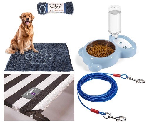 4 x Assorted Pet Products Including DIRTY DOG Doormat (Grey, 51 x 79 cm, Re