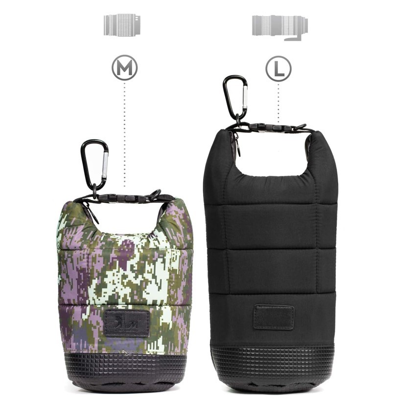 2 x Assorted MEGAGEAR Soft Camera Lens Pouch Lightweight with Adjustable Ha