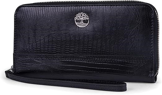 TIMBERLAND Women's Leather RFID Zip Around Wallet Clutch with Wristlet Stra