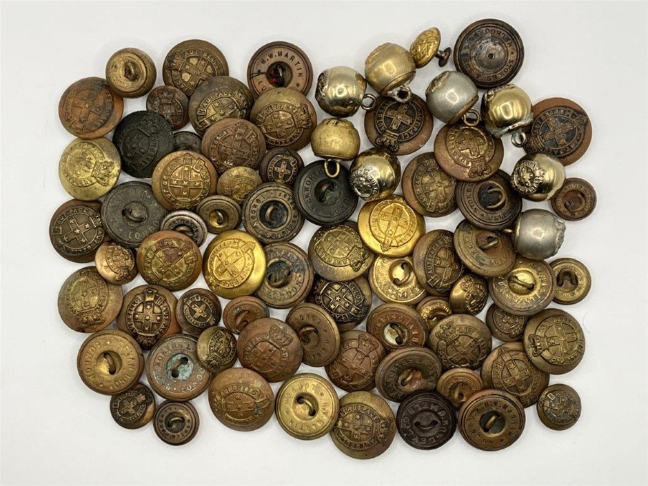 Approx. x75 AU -VIC Military & Oth. Services Uniform Buttons C:1880-97