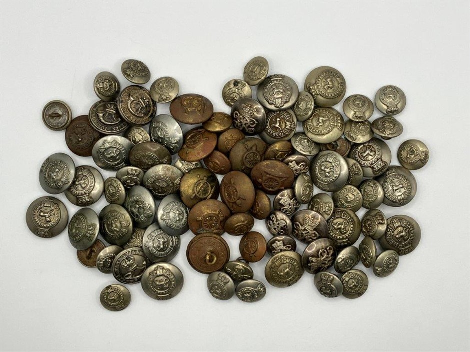Approx. x 85 AU -TAS Military & other Uniform Buttons C:1870-1901