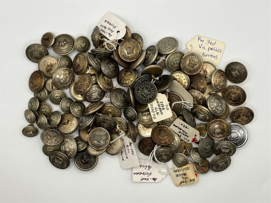 Approx. x97 AU - VIC Police Force Buttons C:1860-1901
