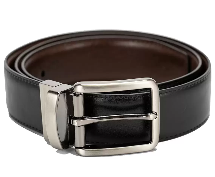 SIGNATURE Men's Italian Leather Reversible Belt, Pant Size 36, Black/Brown.
