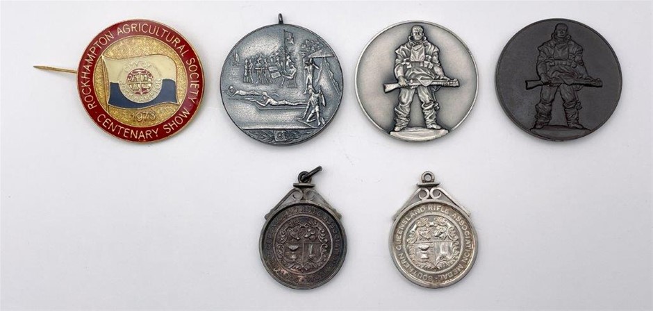 6 x QLD Rifle, ANZAC and Agricultural Medals, C:1915-