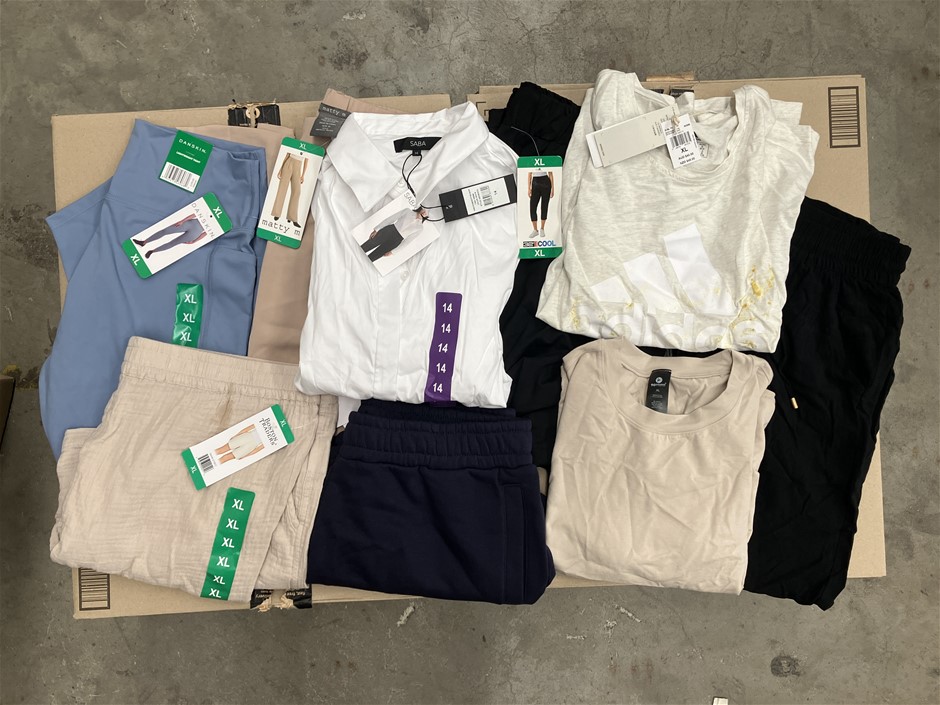 9 x Assorted Women's Clothing, Size XL & 14, Incl: SABA, FILA, ADIDAS & Mor