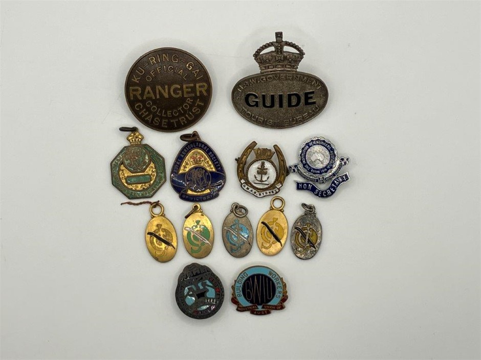 Approx. 13 Asstd AU Badges & Medals C. 1920-59