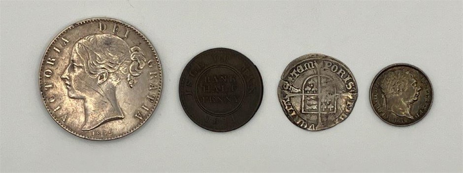 4 x Great Britain Tokens Queen Victoria, Mary & George III,C:1811-1845