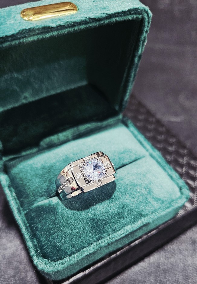 1.0ct GRA Moissanite White Brilliant Cut Ring - 7US