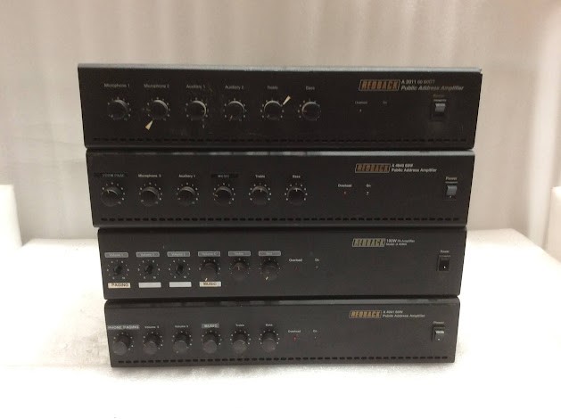 Redback A 2011 60W&A 4040 60W&A4046A 100W&A 4041 60W PA Amplifier(Lot of 4)