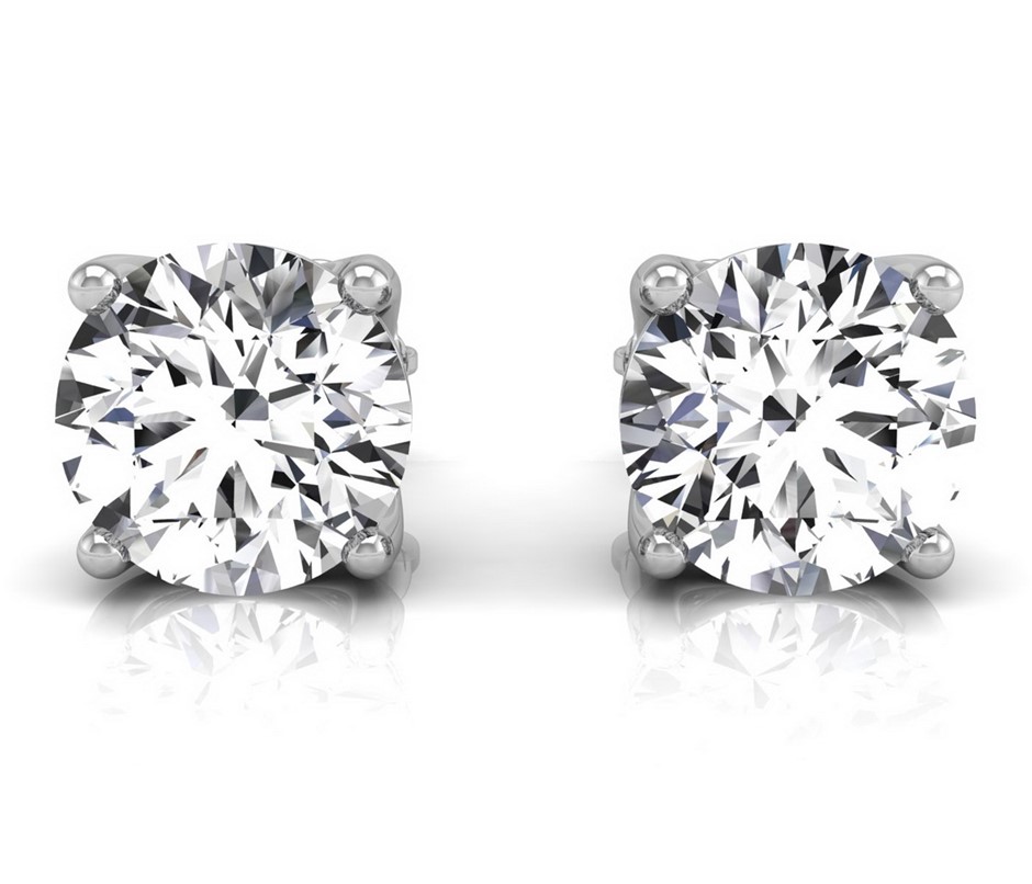 3.12 Carats Platinum Diamond Solitaire earrings IGI certified