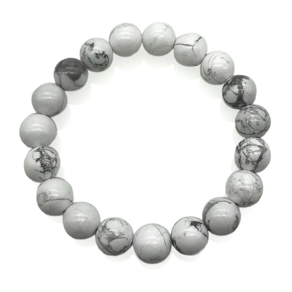 8mm Gorgeous Howlite Gemstones Crystal Beaded Bracelet