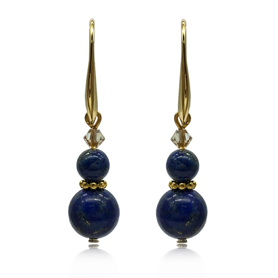 Lapis Lazuli & Swarovski®Crystal Earrings