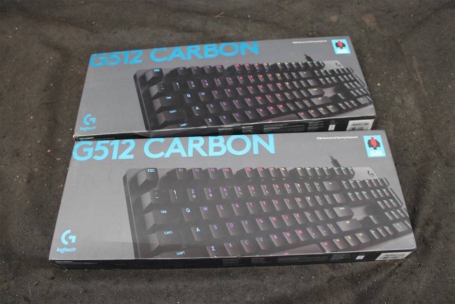 2 x Logitech G512 Carbon RBB Mechanical Gaming Keyboards