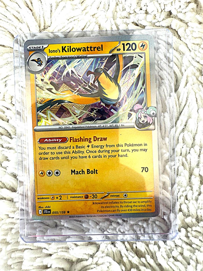 Iono's Kilowattrel Rare Holo English 055/159